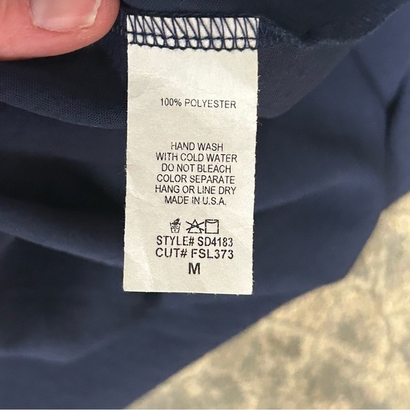 FSL Apparel Navy Women’s Med‎ V-Neck Ruffle Sleeve Flow Dress - Picture 3 of 5